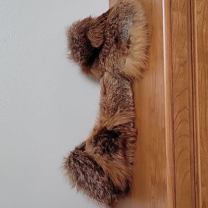 Real red fox fur slippers